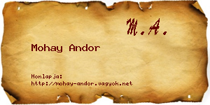 Mohay Andor névjegykártya